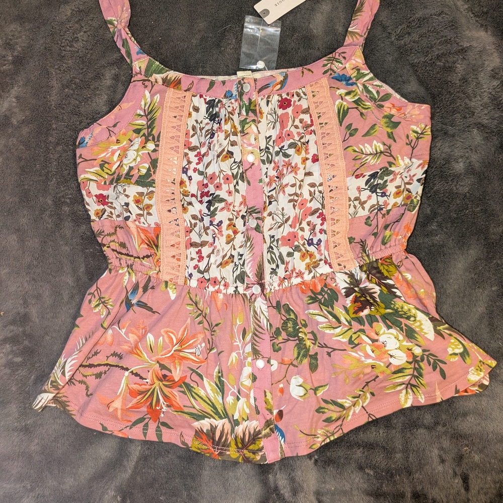 Anthropologie Pink Floral Camisole - Picture 6 of 6